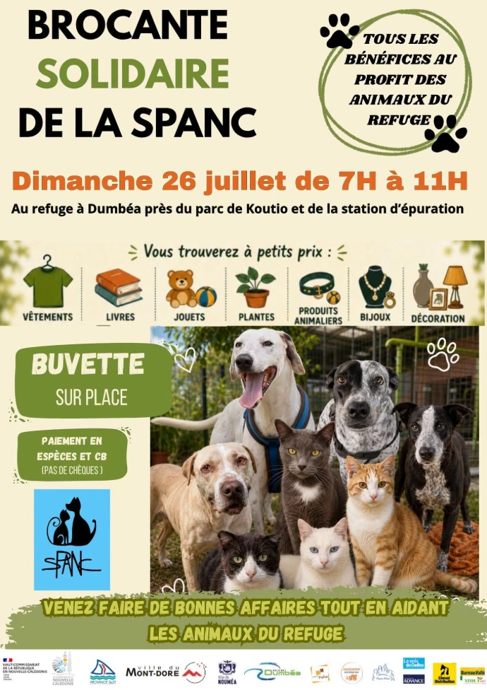 Affiche et date brocante solidaire de la Spanc