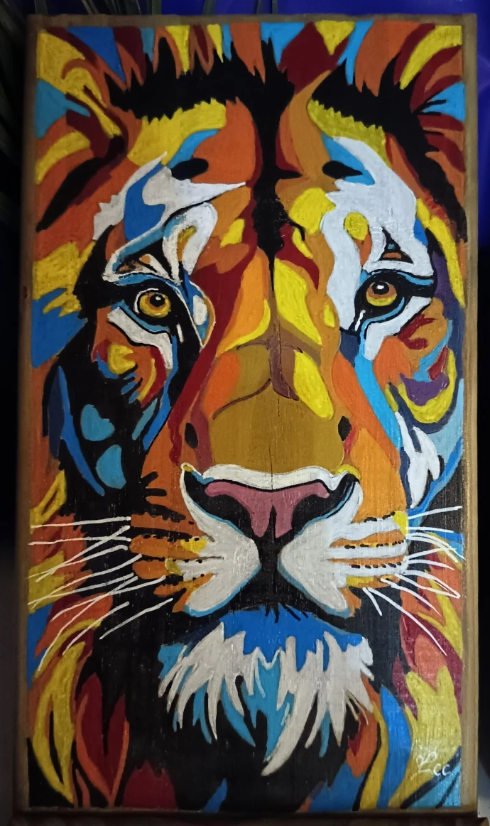 Peinture lion de Brut de Bois NC